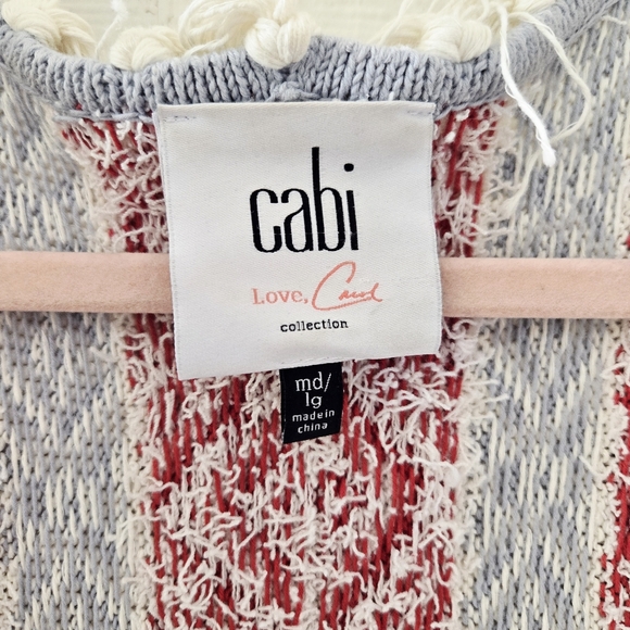 CAbi Siesta Multicolor Fringe Boho Western Poncho Open Front Cardigan Med/Large - Picture 11 of 12